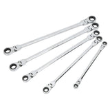 DOUBLE-SIDED LONG RATCHET WRENCHES | FLEX HEAD | WITH ADAPTERS | 8X9 - 17X19 MM | 10 PCS. (FMT10)