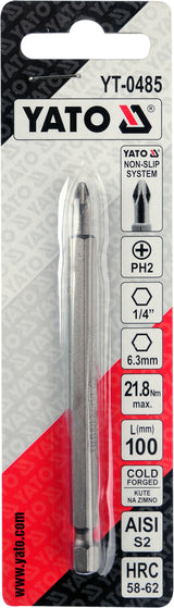 SCREWDRIVER BIT  PH2X100MM S2 (YT-0485)