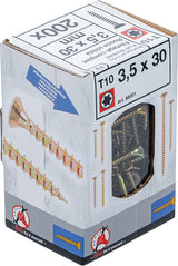 MULTI-PURPOSE SCREWS | T-STAR (FOR TORX) T10 | 3.5 X 30 MM | 200 PCS. (88001)