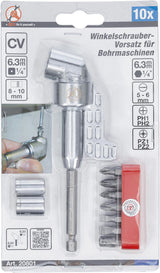 OFFSET SCREWDRIVER ATTACHMENT FOR DRILLS | 10 PCS. (20801)