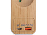 POWER CORD/EXTENSION CORD WITH GROUNDING (WOOD IMITATION) | 5 SOCKETS + USB | 1.0 MM2 | 1.4 M (72344)