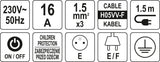POWER STRIP W. GROUND 3S 1,5M (72350)