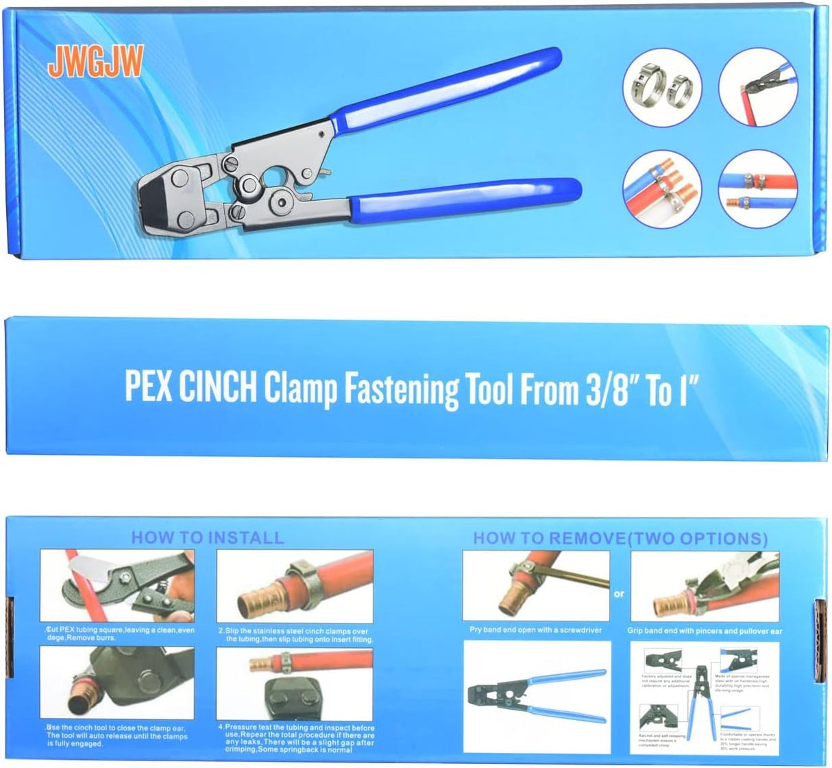 STAINLESS STEEL CLAMP CRIMPING PLIERS | PEX CINCH | WITH SET (CH31)