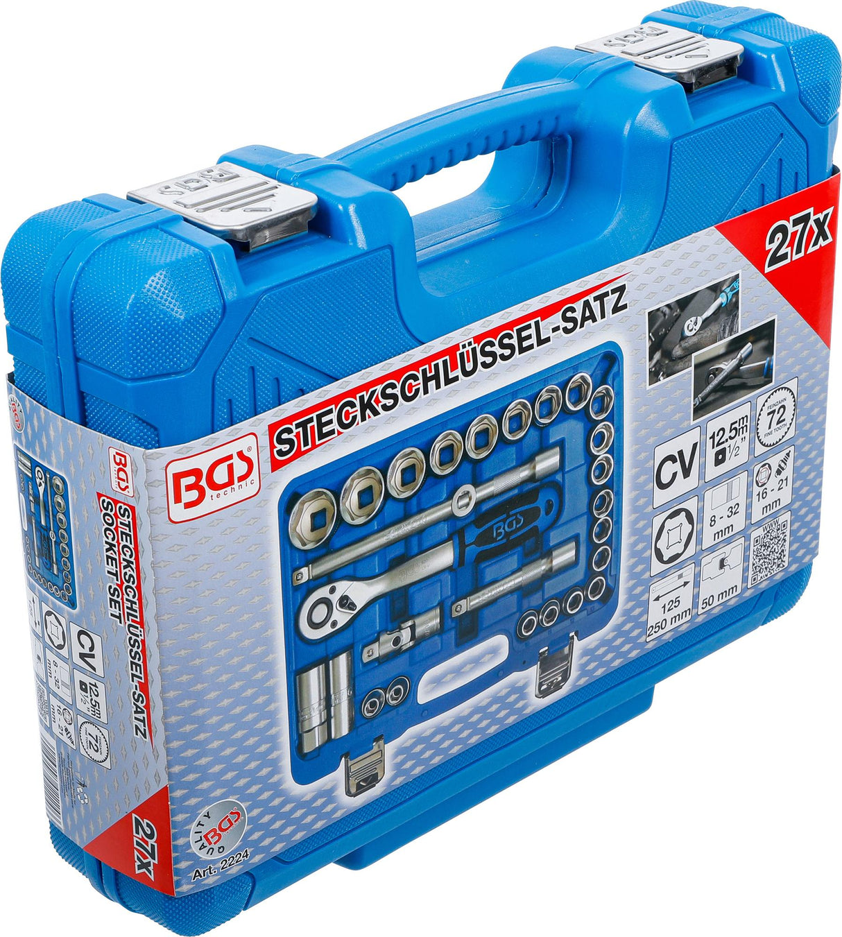 SOCKET SET | 12.5 MM (1/2") DRIVE | 8 - 32 MM | 27 PCS. (2224)