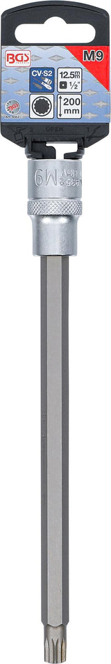 BIT SOCKET | LENGTH 200 MM | 12.5 MM (1/2") DRIVE | SPLINE (FOR XZN) | M9 (9352)