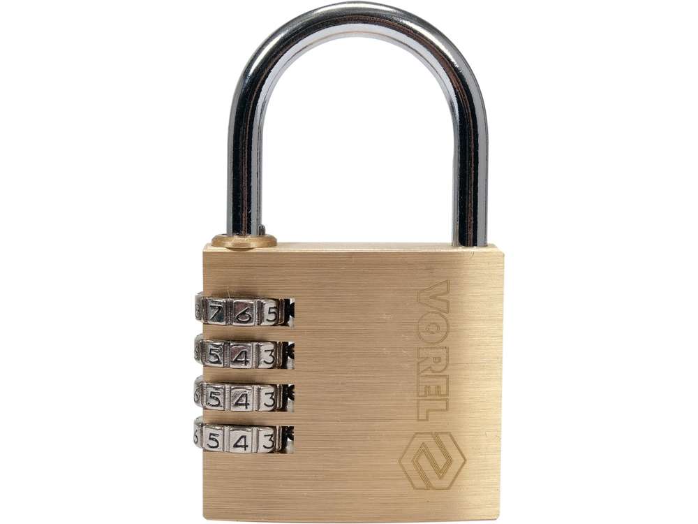 PADLOCK WITH 4-RING COMBINATION LOCK. (77609)