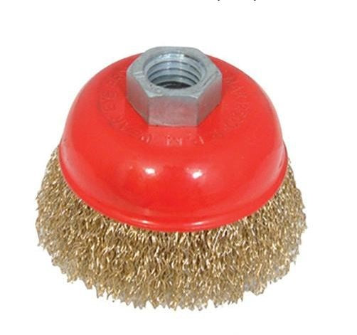 WIRE BRUSH POT TYPE | BRASS-PLATED | 75 MM | M14 (ES730075)