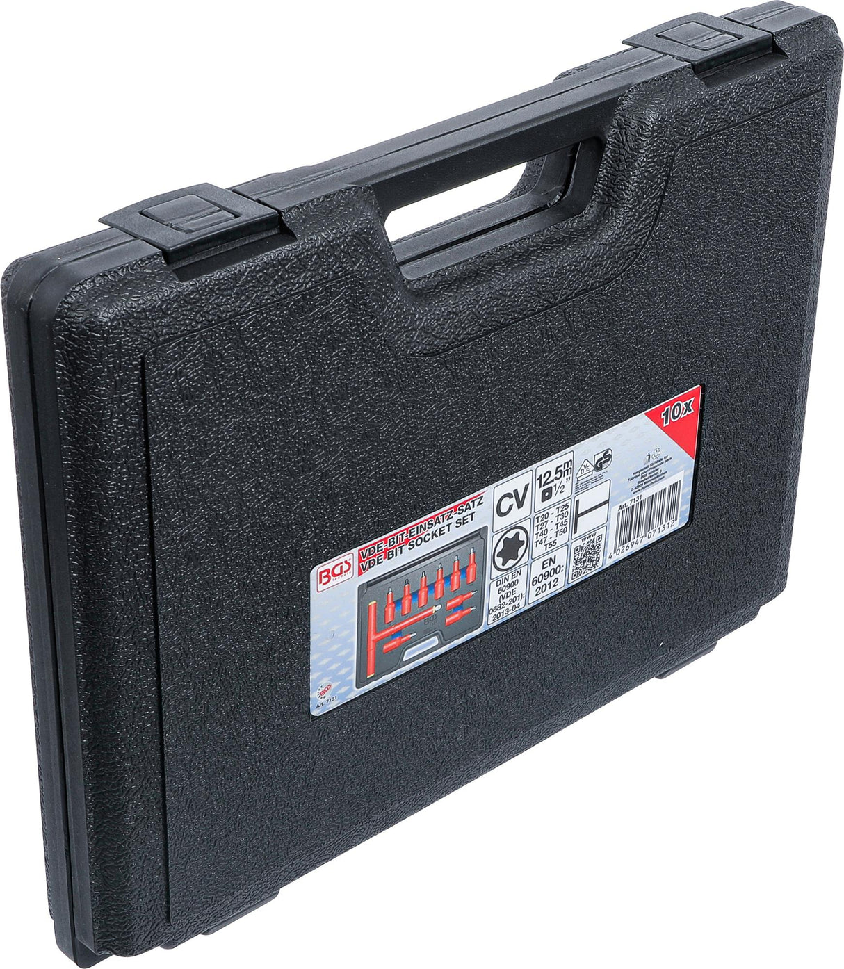 VDE BIT SOCKET SET | 12.5 MM (1/2") DRIVE | T-STAR (FOR TORX) T20 - T55 | 10 PCS. (7131)