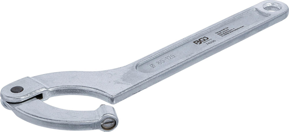 ADJUSTABLE HOOK WRENCH WITH PIN | 80 - 120 MM (74230)