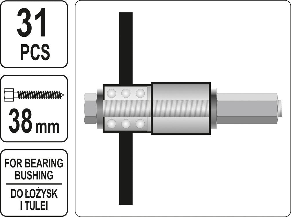 WEHEEL BEARING/BUSHING TOOL SET 31 PCS (YT-25412)