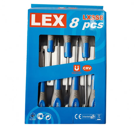 SCREWDRIVER SET | SLOTTED / PHILLIPS | 8 PCS. (LXSS8)