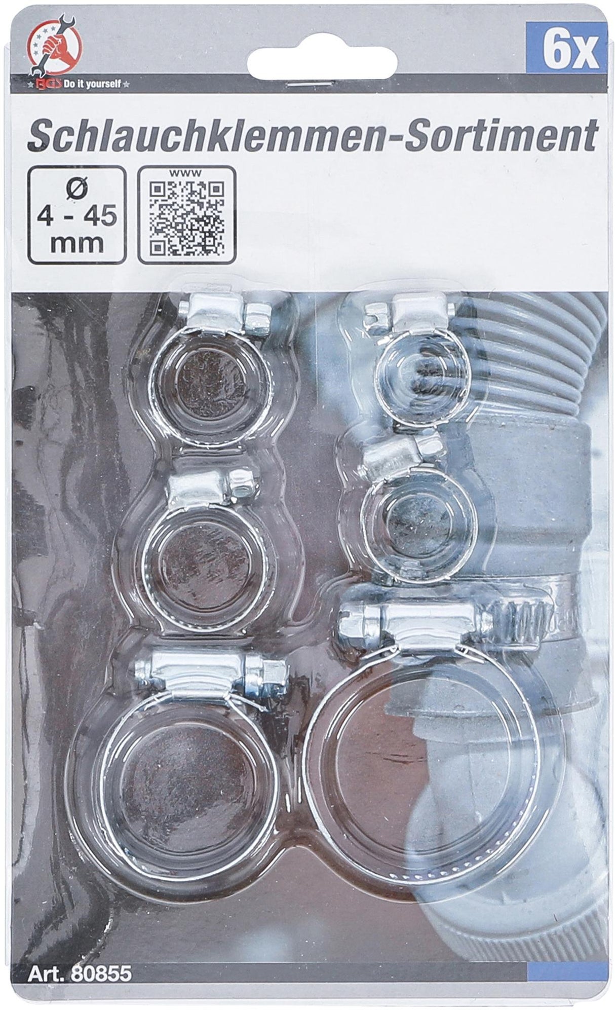 HOSE CLAMP ASSORTMENT | Ø 4 - 45 MM | 6 PCS. (80855)