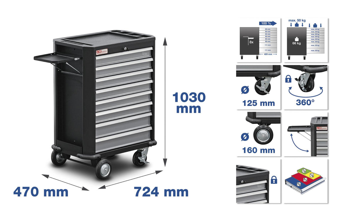 TOOL CABINET WITH CASTERS | 8 DRAWERS | WITH 296 TOOLS (4050)