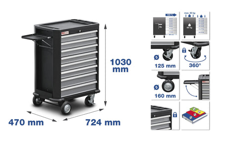 TOOL CABINET WITH CASTERS | 8 DRAWERS | WITH 296 TOOLS (4050)