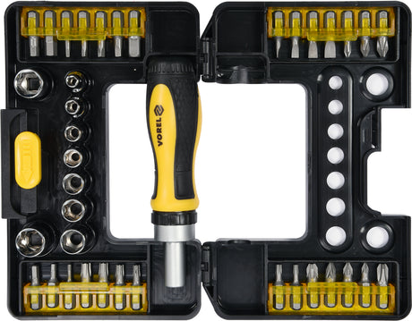 RATCHET SCREWDRIVER WITH SOCKETS AND INTERCHANGEABLE BIT SET 38 PCS. (65023)
