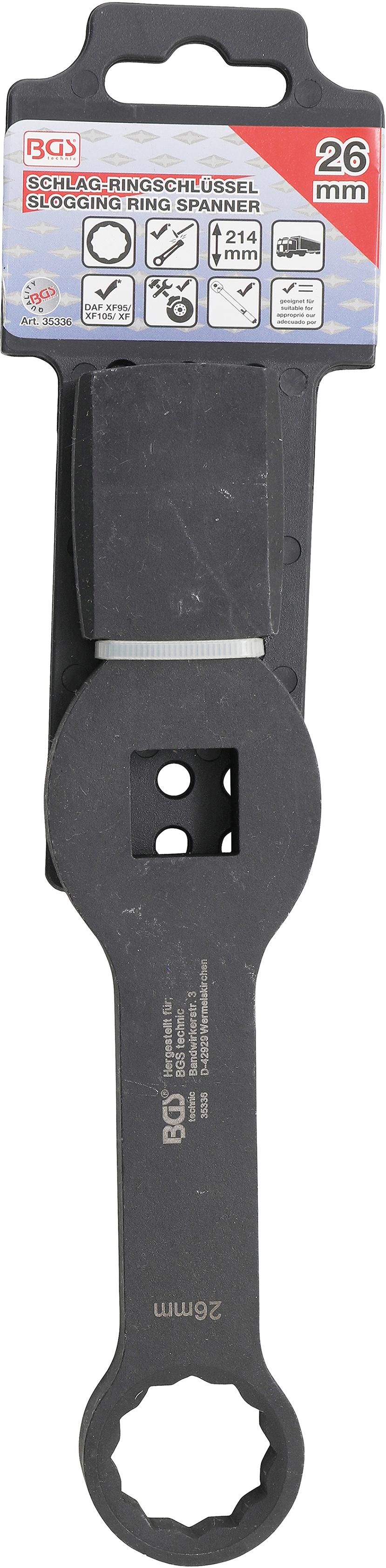 SLOGGING RING SPANNER | 12-POINT | WITH 2 STRIKING FACES | 26 MM (35336)
