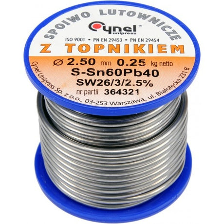 SOLDER SN60PB40 2.5MM 250G (76823)