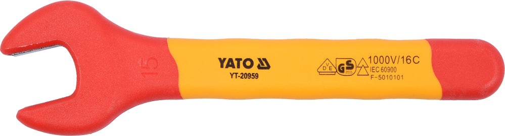 INSULATED OPEN END WRENCH 15MM VDE (YT-20959)
