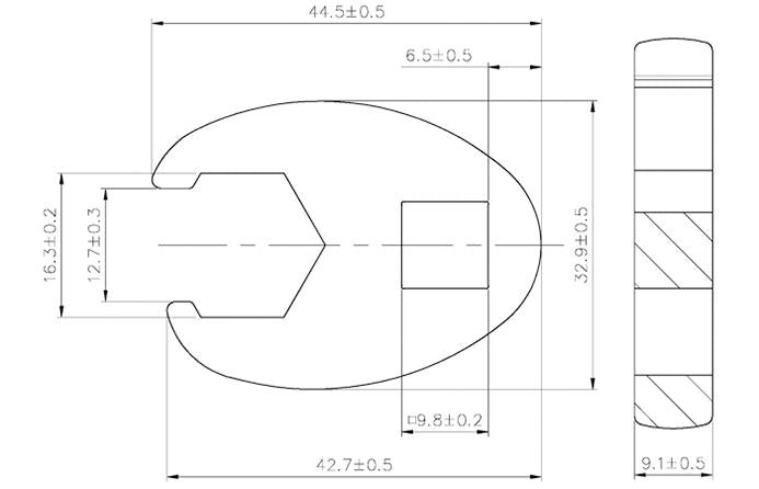 CROWFOOT SPANNER | 10 MM (3/8") DRIVE | 16 MM (1756-16)