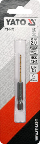 METAL DRILL WITH HEX SHANK 2,0MM TITAN (YT-44751)