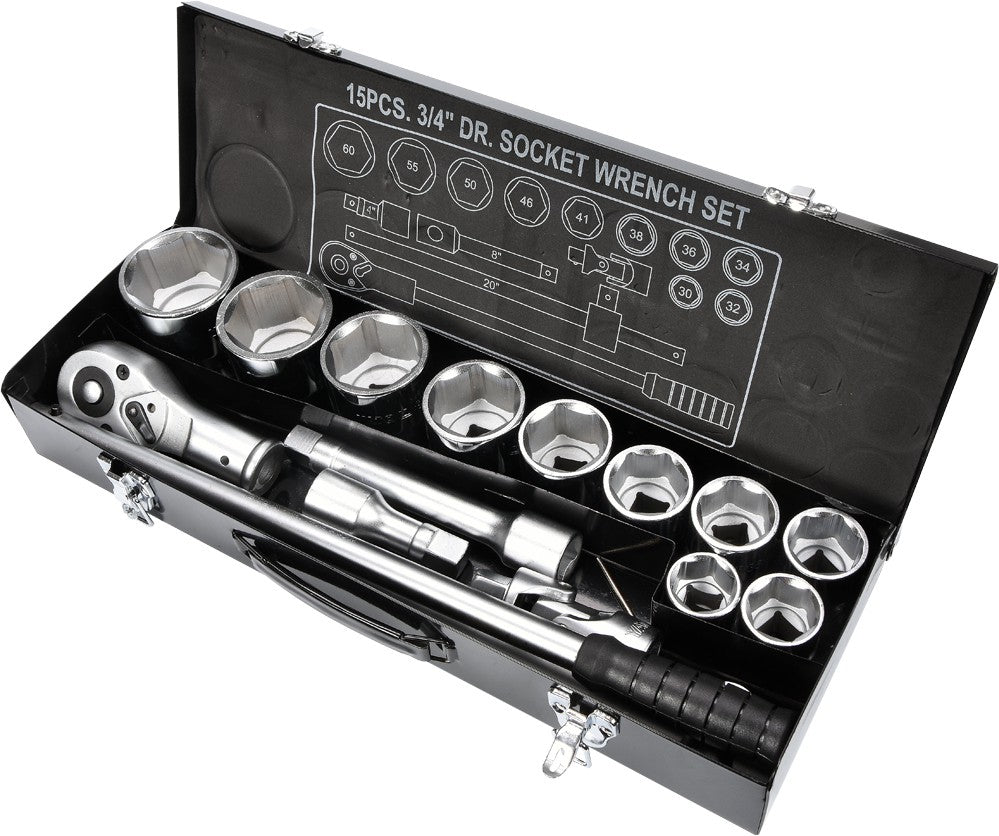 SOCKET SET 3/4" 15PCS (YT-1334)