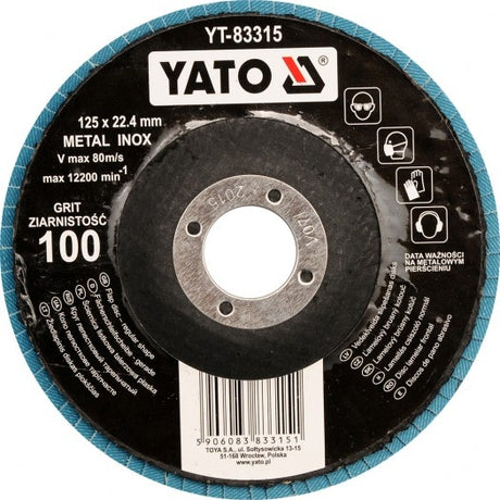 FLAP DISC FLAT SHAPE BLUE 125 MM P36 INOX (YT-83311)