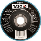 FLAP GRINDING DISC FLAT SHAPE BLUE 125 MM P100 INOX (YT-83315)
