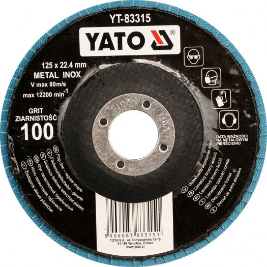 FLAP DISC FLAT SHAPE BLUE 125 MM P60 INOX (YT-83313)