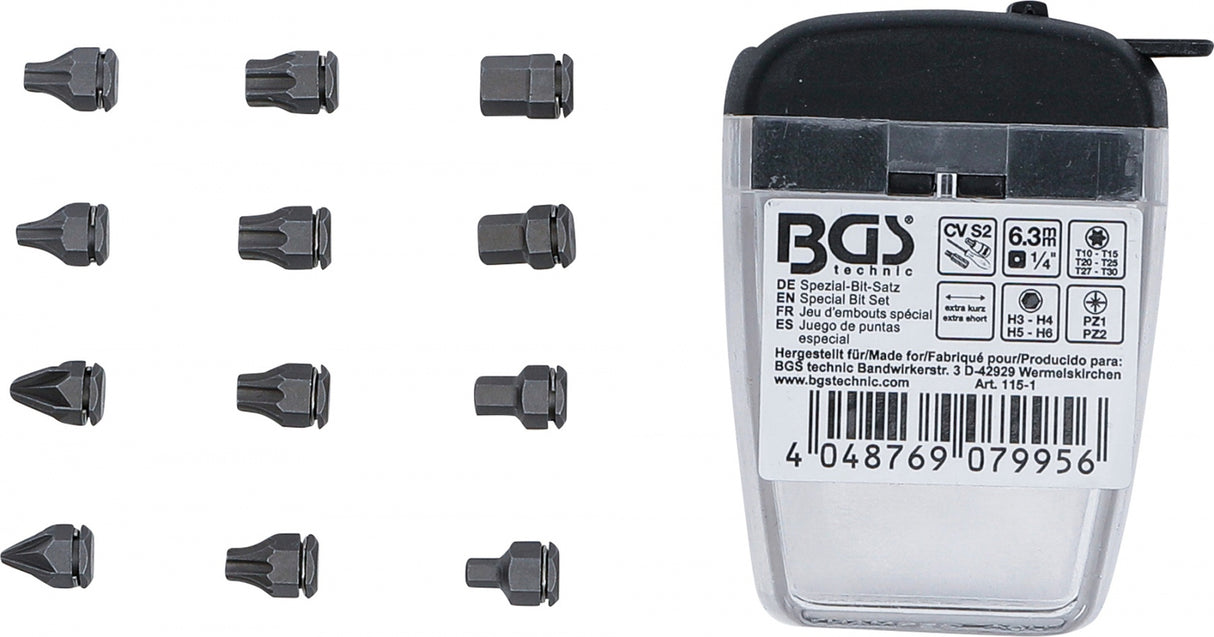 SPECIAL BIT SET | 6.3 MM (1/4") DRIVE | FOR BGS 115 (115-1)