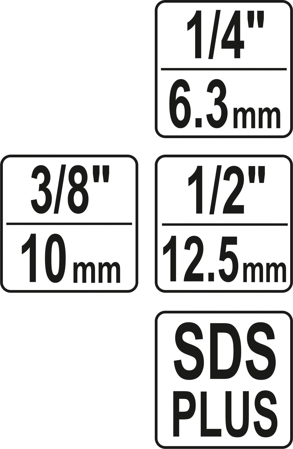 3PCS SDS SOCKET DRIVER SET 1/4,3/8,1/2 (YT-04686)