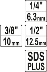 3PCS SDS SOCKET DRIVER SET 1/4,3/8,1/2 (YT-04686)
