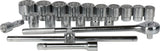 12-POINT SOCKET SET | METAL BOX | 20 MM (3/4") | 21 PCS. (SK780577)