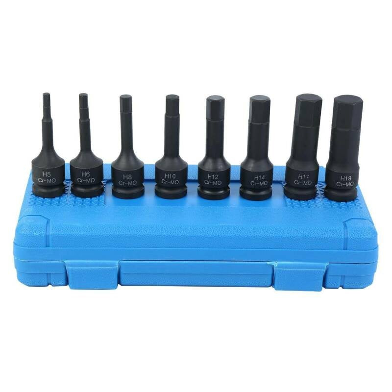IMPACT BITS | 12.5 MM (1/2") | HEX | 5 - 19 MM | 8 PCS. (S1100)