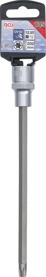 BIT SOCKET | LENGTH 200 MM | 12.5 MM (1/2") DRIVE | T-STAR (FOR TORX) T45 (4481)