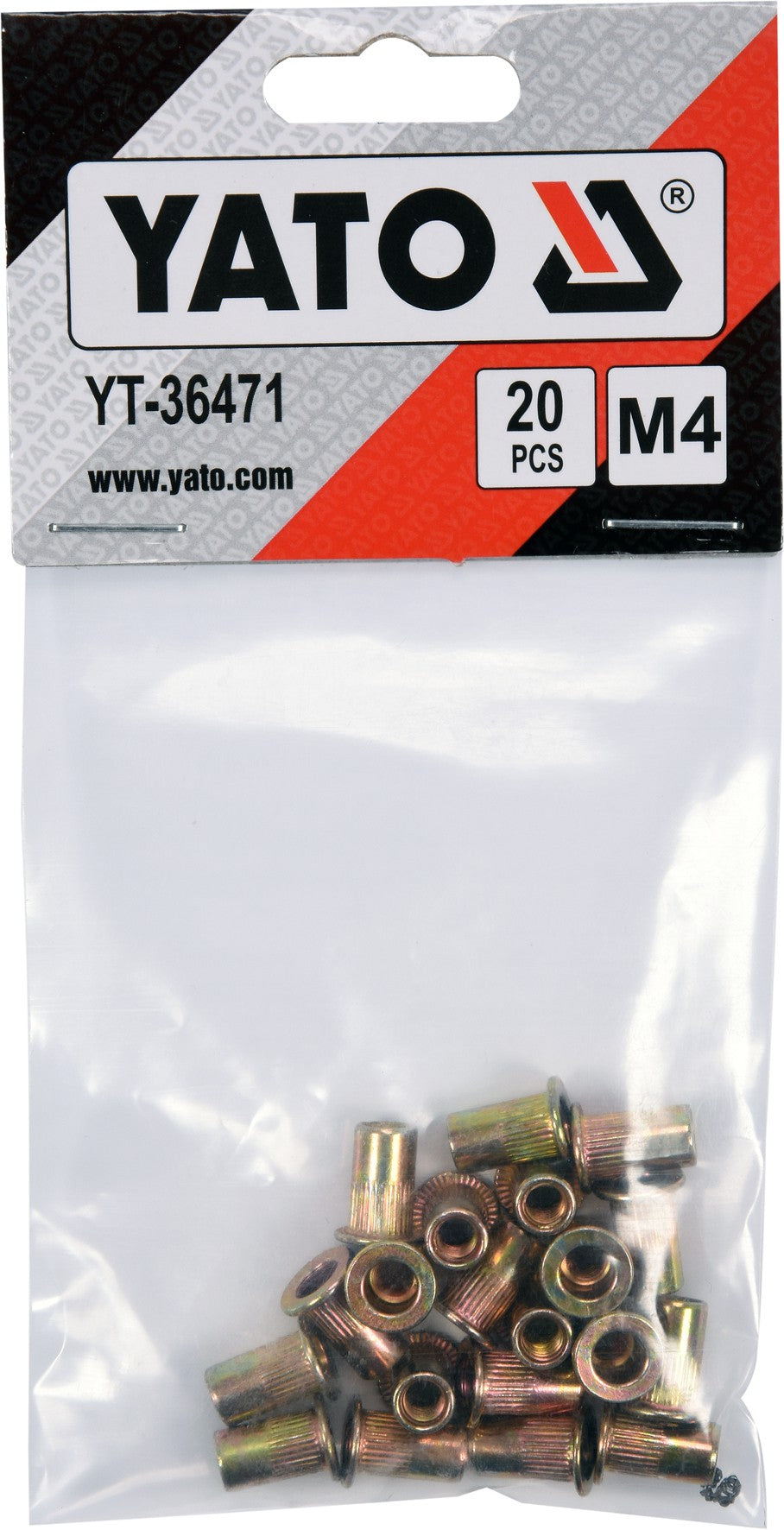 THREADED STEEL RIVET NUTS M4, 20PCS (YT-36471)