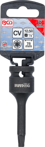 SCREW EXTRACTOR | 12.5 MM (1/2") DRIVE | FOR DAMAGED INTERNAL HEXAGON 6 MM (7004-6)