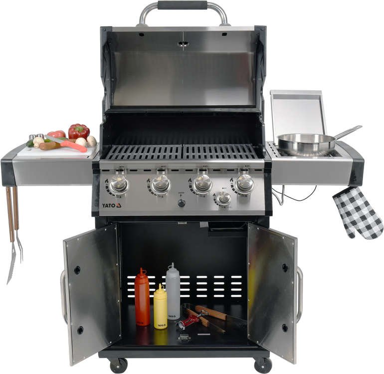GAS BBQ GRILL YOKATE 4+1 STAINLESS STEEL 17,5KW (YG-20013)