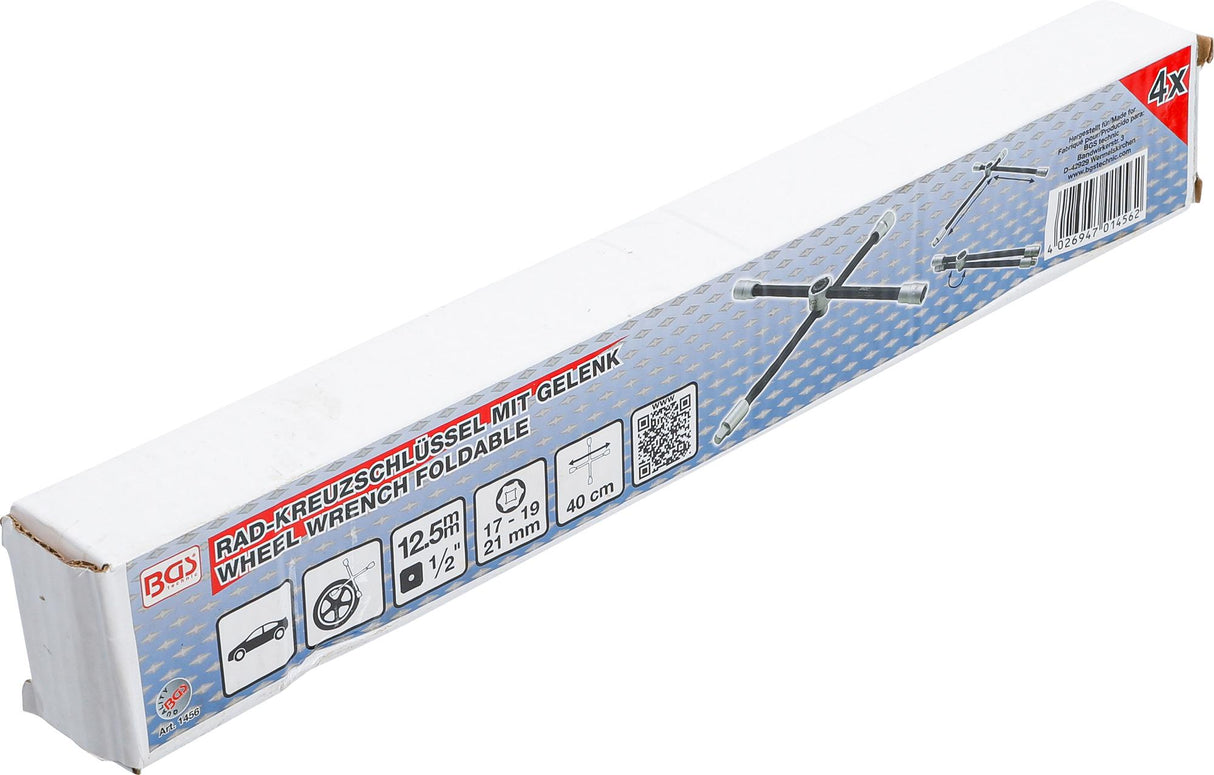 WHEEL WRENCH, FOLDABLE | FOR CARS | SQUARE | 17 X 19 X 21 X 12.5 MM (1/2") (1456)