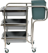 SERVICE TROLLEY 3 SHELVES W/5 CONTAINERS (YG-09101)