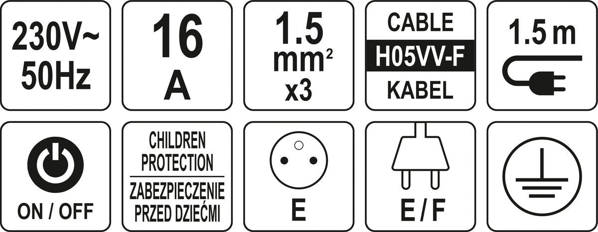 POWER STRIP W. GROUND 5S 1,5M (72356)