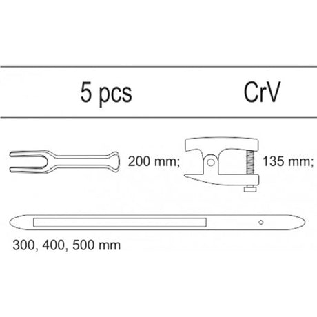 AUTOMOTIVE WORKSHOP TOOLS, 5PCS SET (YT-55477)