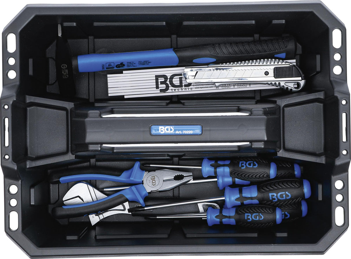TOOL CARRYING CASE | REINFORCED PLASTIC | INCL. TOOL ASSORTMENT | 11 PCS. (70225)