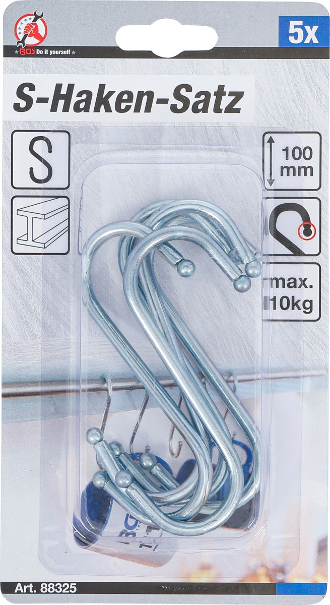 HOOK SET | S-SHAPE | 100 MM | 5 PCS. (88325)