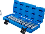 SPECIAL SOCKET SET, SLOTTED | 10 MM (3/8") DRIVE | 8 - 19 MM | 12 PCS. (70988)
