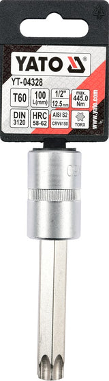 SOCKET BIT TORX 1/2" T60 L100MM (YT-04328)