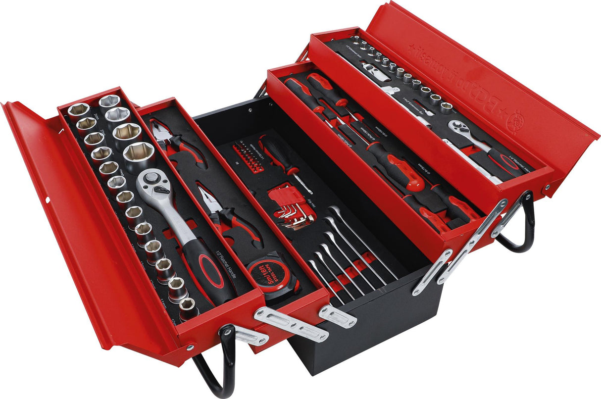 METAL WORKSHOP TOOL CASE INCL. TOOL ASSORTMENT | 86 PCS. (6056)