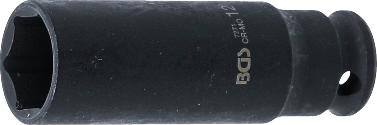 IMPACT SOCKET HEXAGON, DEEP | 6,3 MM (1/4") DRIVE | 12 MM (7271)