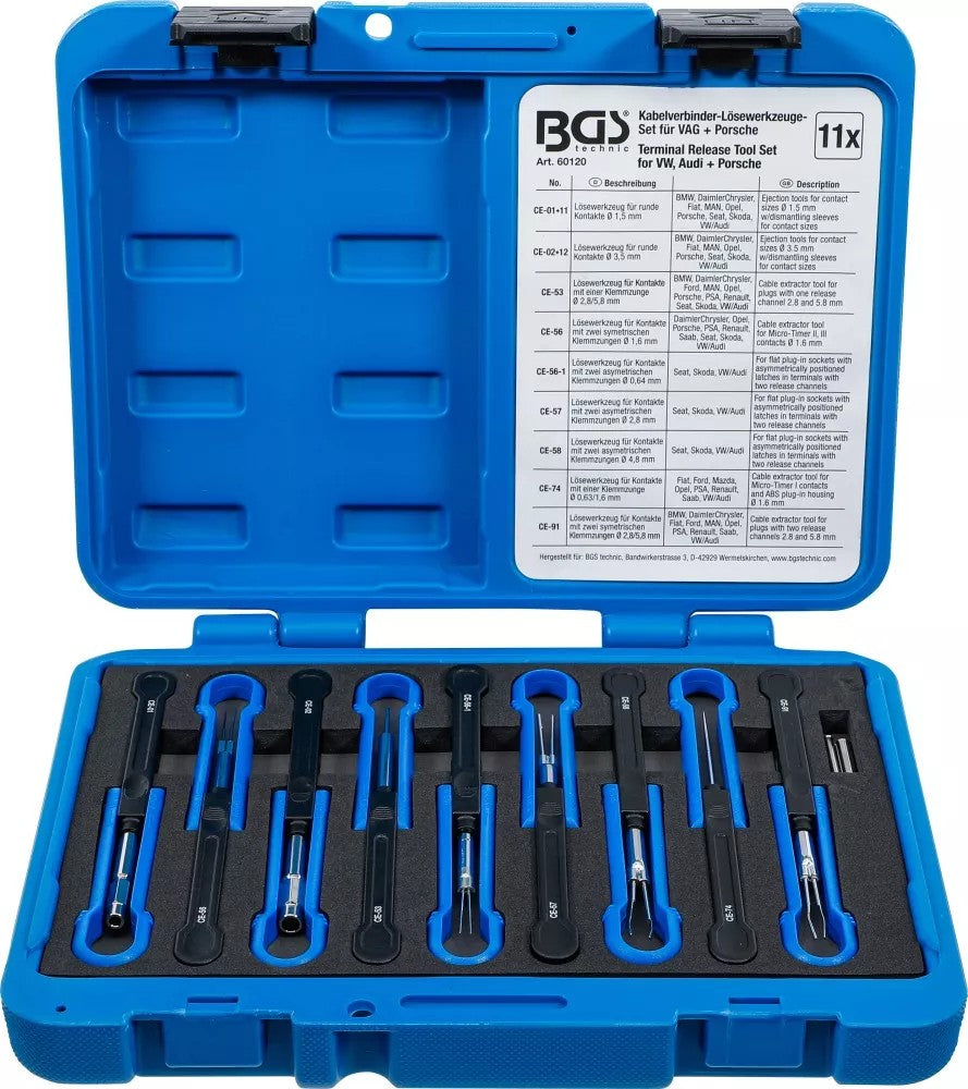 TERMINAL TOOL SET | FOR VAG, PORSCHE | 11 PCS. (60120)