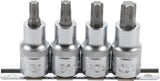 BIT SOCKET SET | 12.5 MM (1/2") DRIVE | T-STAR (FOR TORX) T40 - T55 | 4 PCS. (8886)