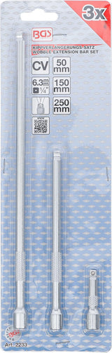 "WOBBLE" EXTENSION BAR SET | 6.3 MM (1/4") | 50 / 150 / 250 MM | 3 PCS. (2233)